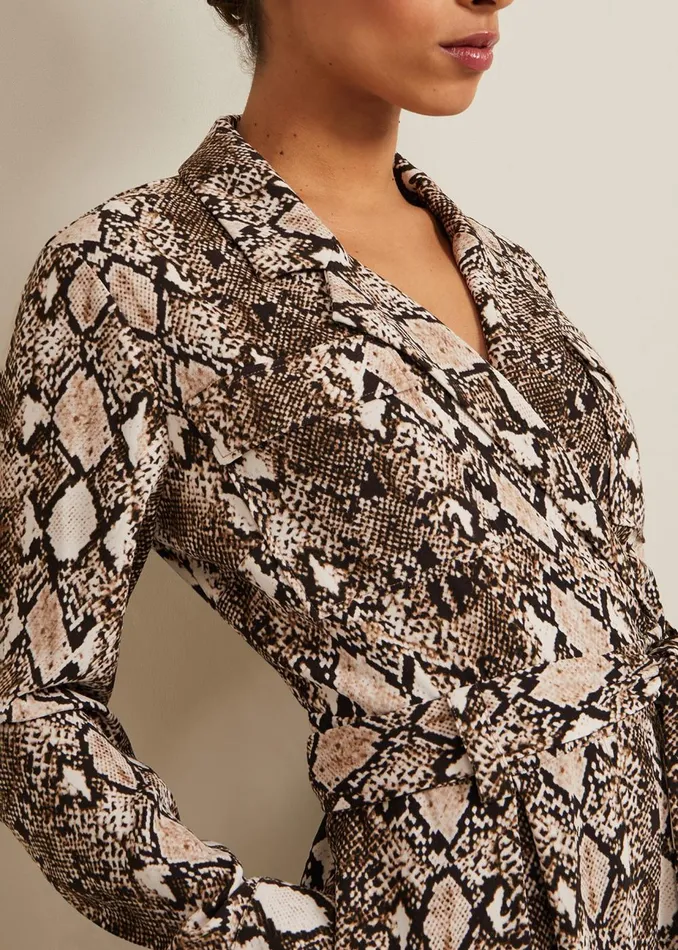 Women Phase Eight Jumpsuits Petite Snake Constance Jumpsuit Brown