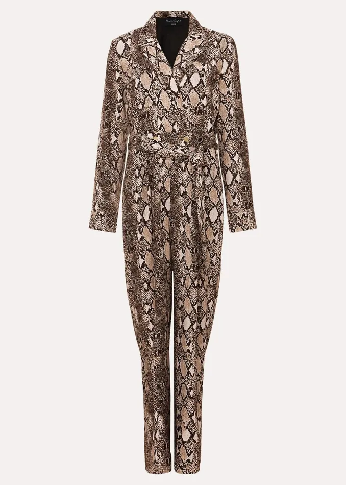 Women Phase Eight Jumpsuits Petite Snake Constance Jumpsuit Brown