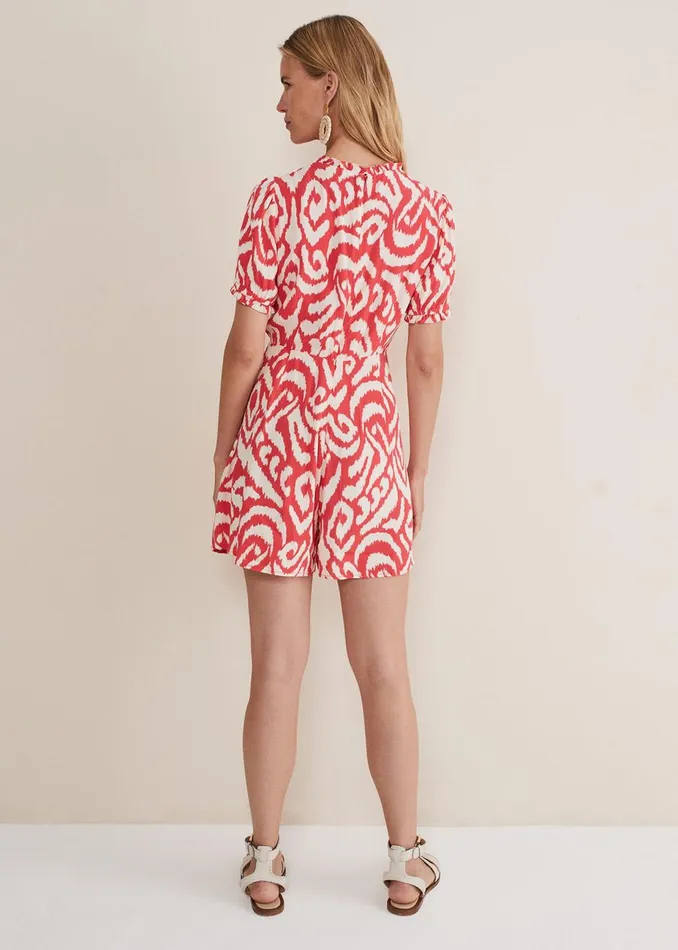 Women Phase Eight Jumpsuits Rolanda Printed Playsuit Coralcream
