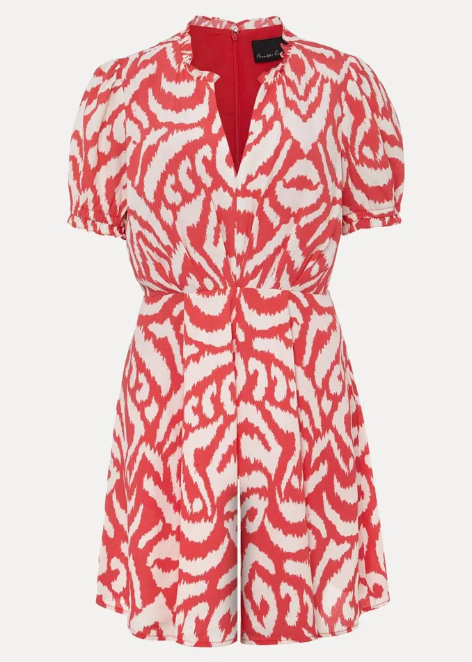 Women Phase Eight Jumpsuits Rolanda Printed Playsuit Coralcream