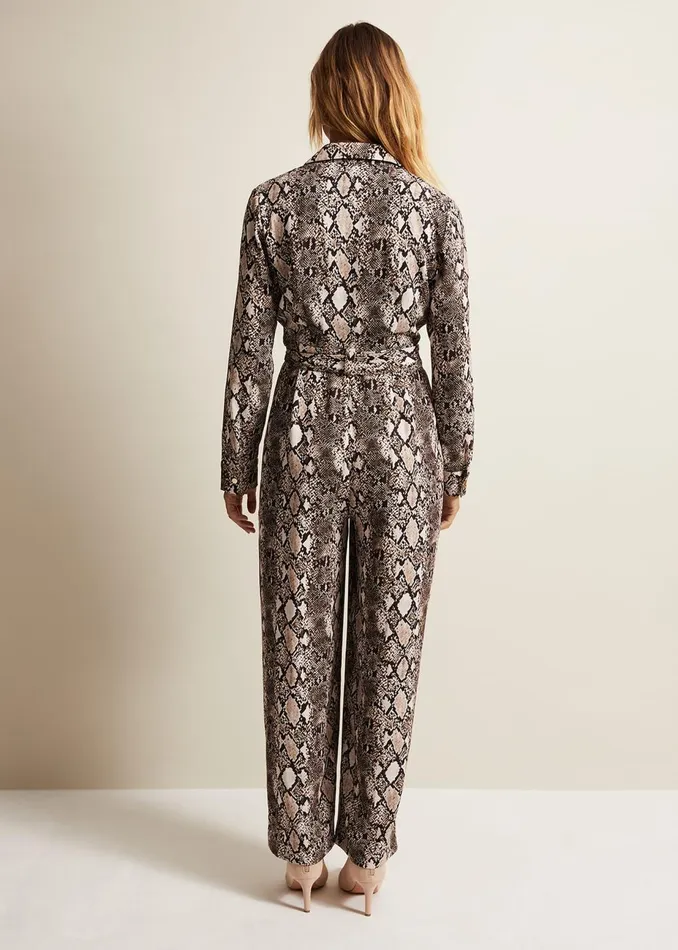Women Phase Eight Jumpsuits Snake Constance Jumpsuit Brown