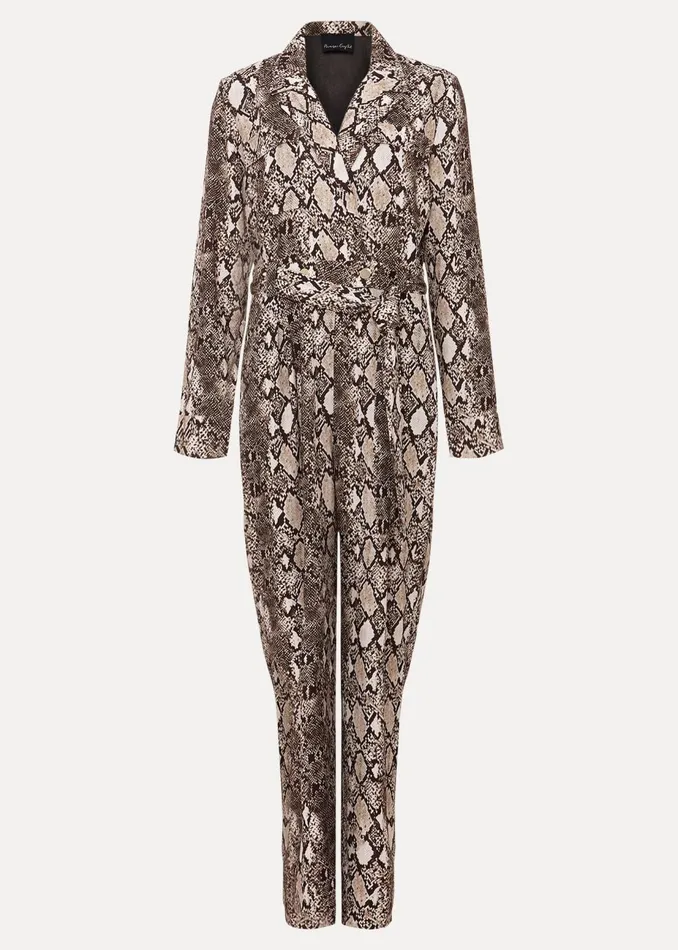 Women Phase Eight Jumpsuits Snake Constance Jumpsuit Brown