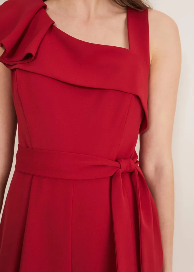 Women Phase Eight Jumpsuits Zelda Belted Jumpsuit Oxblood
