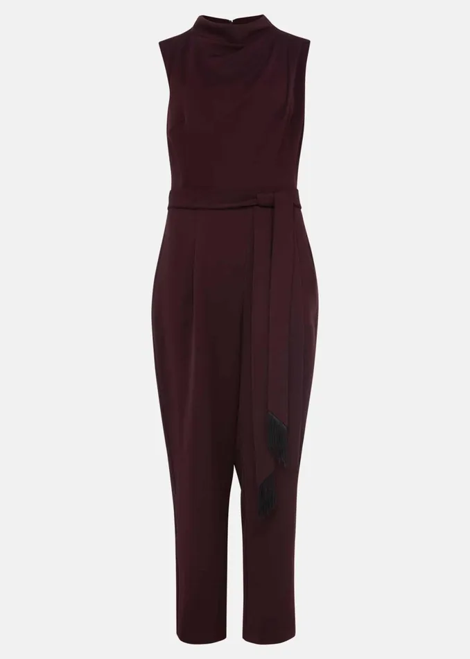 Women Phase Eight Jumpsuits Zinnia Cowl Neck Jumpsuit Wine