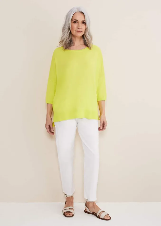 Women Phase Eight Knitwear Adriana Stepped Hem Knit Lime