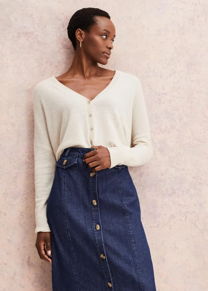 Women Phase Eight Knitwear Arabella Cashmere Cardigan Buttermilk