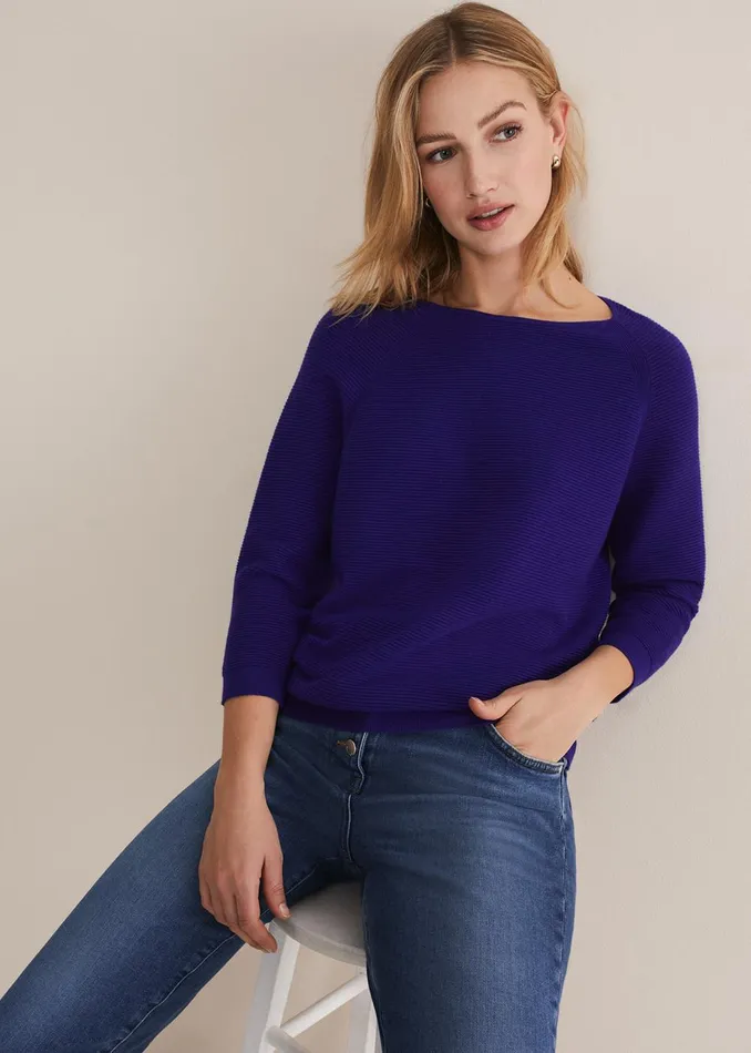 Women Phase Eight Knitwear Ariah Ribbed Jumper Purple