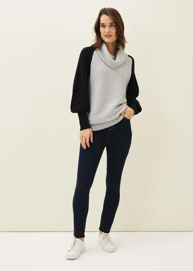 Women Phase Eight Knitwear Audra Colourblock Knit Jumper Greenpink