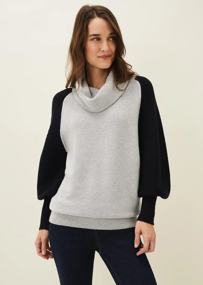 Women Phase Eight Knitwear Audra Colourblock Knit Jumper Greenpink