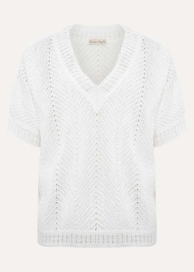Women Phase Eight Knitwear Avas Crochet Knit Top Ivory