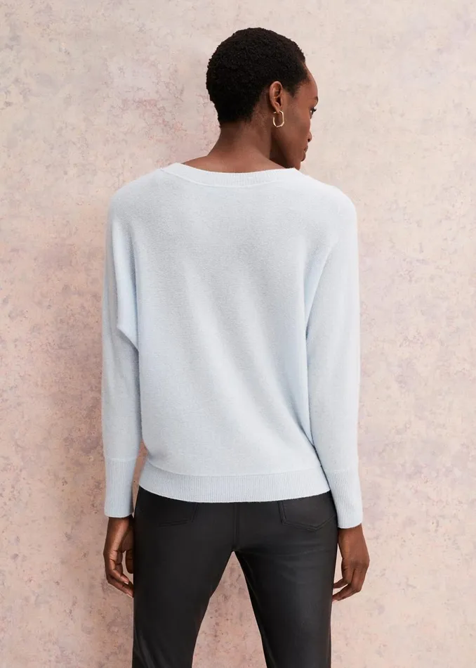 Women Phase Eight Knitwear Beatrice Cashmere Jumper Soft Blue
