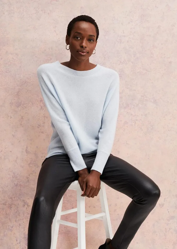 Women Phase Eight Knitwear Beatrice Cashmere Jumper Soft Blue