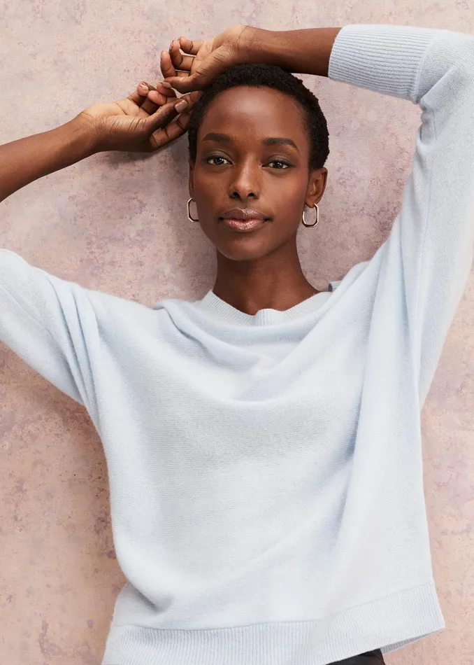 Women Phase Eight Knitwear Beatrice Cashmere Jumper Soft Blue