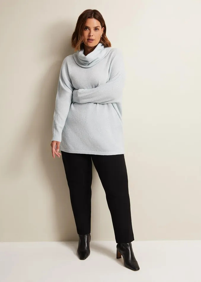 Women Phase Eight Knitwear Bronte Sequin Jumper Soft Blue