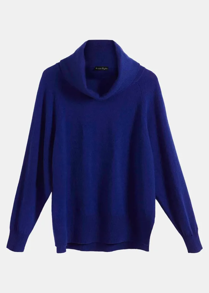 Women Phase Eight Knitwear Cashmere Cowl Neck Jumper Blue