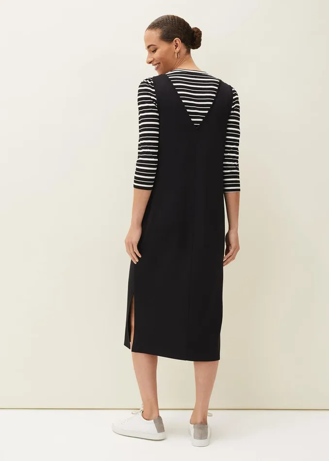 Women Phase Eight Knitwear Catya Two Piece Stripe Top And Dress Black