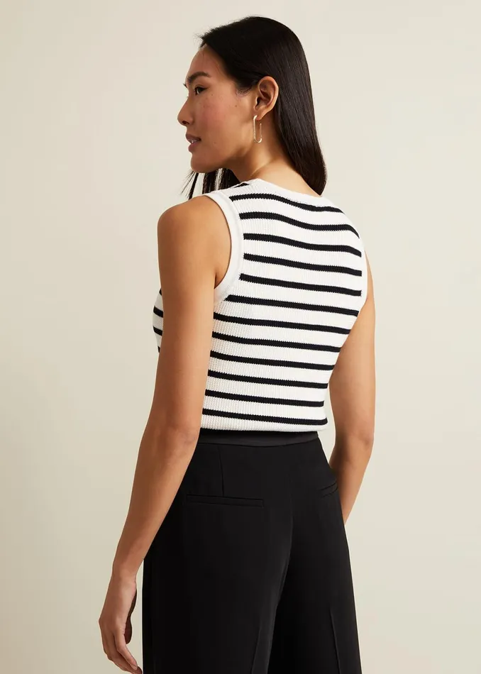 Women Phase Eight Knitwear Chloe Stripe Vest Ivorynavy