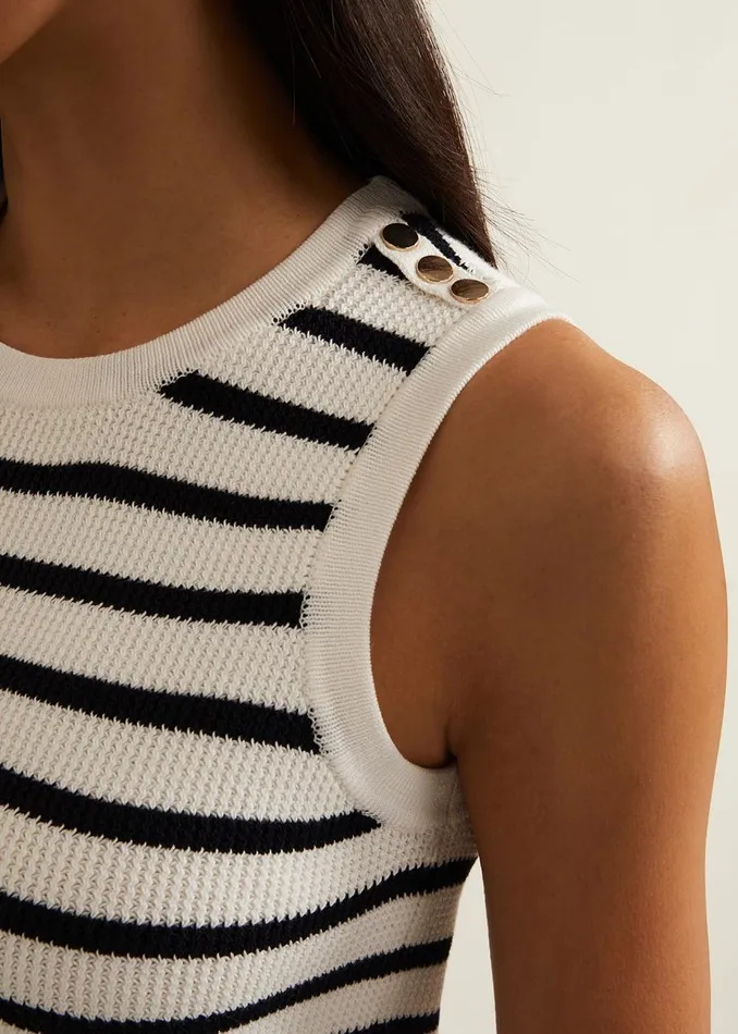 Women Phase Eight Knitwear Chloe Stripe Vest Ivorynavy