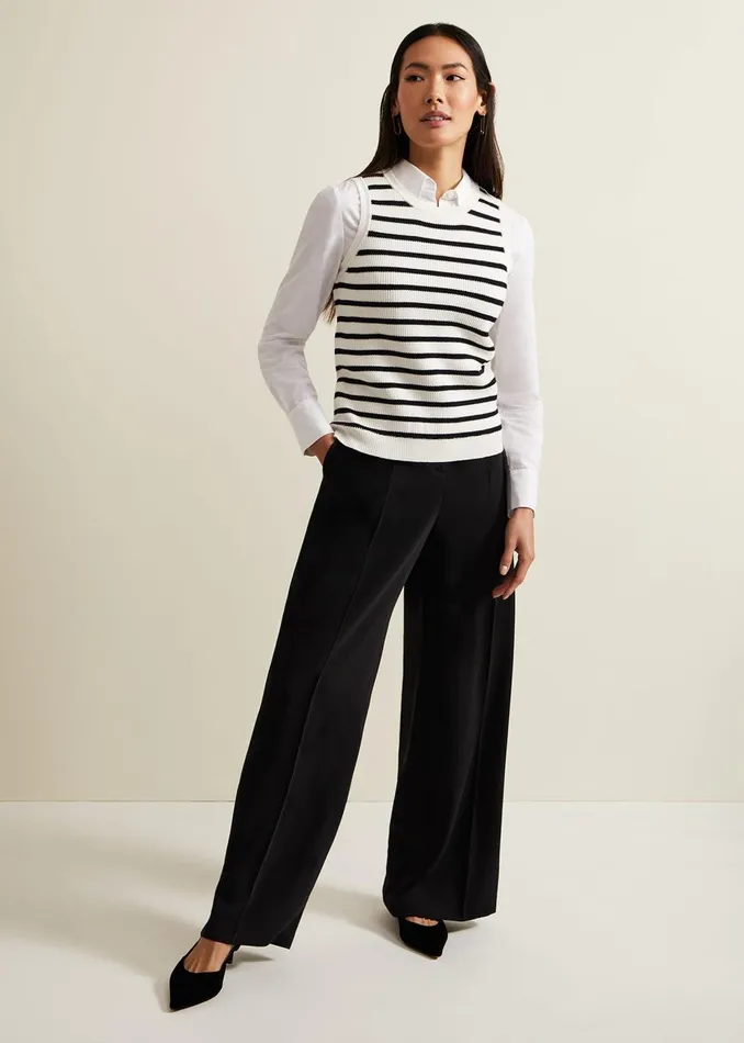Women Phase Eight Knitwear Chloe Stripe Vest Ivorynavy