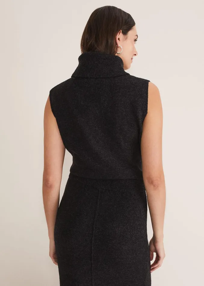Women Phase Eight Knitwear Cindy Sleeveless Knit CoOrd Top Charcoal