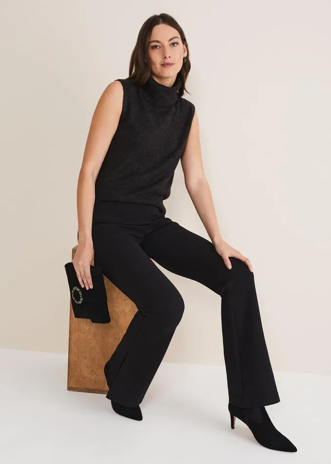 Women Phase Eight Knitwear Cindy Sleeveless Knit CoOrd Top Charcoal
