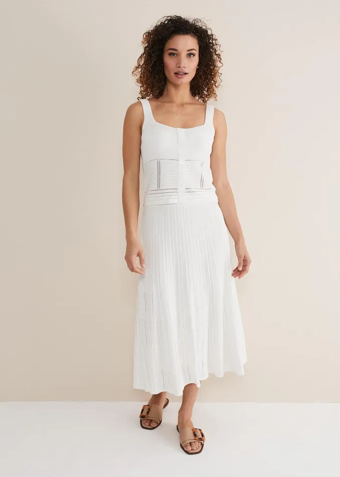 Women Phase Eight Knitwear Clara Knitted CoOrd Skirt White