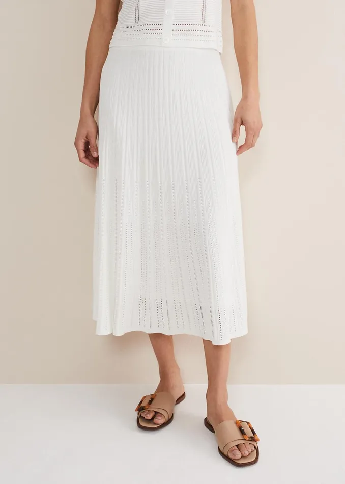 Women Phase Eight Knitwear Clara Knitted CoOrd Skirt White