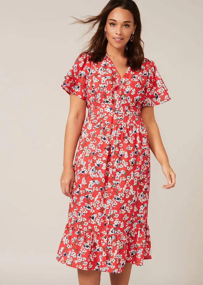 Women Phase Eight Knitwear Claudette Ditsy Floral Dress Red