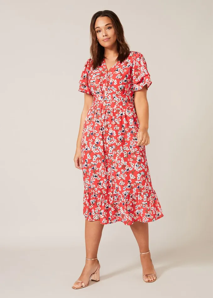 Women Phase Eight Knitwear Claudette Ditsy Floral Dress Red