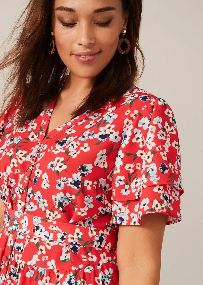 Women Phase Eight Knitwear Claudette Ditsy Floral Dress Red