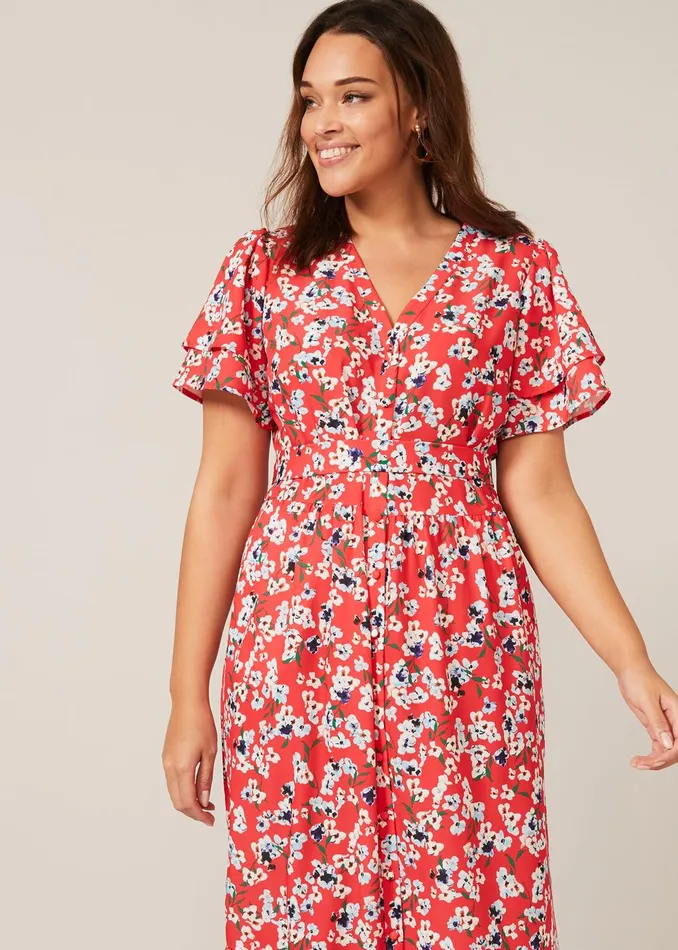 Women Phase Eight Knitwear Claudette Ditsy Floral Dress Red