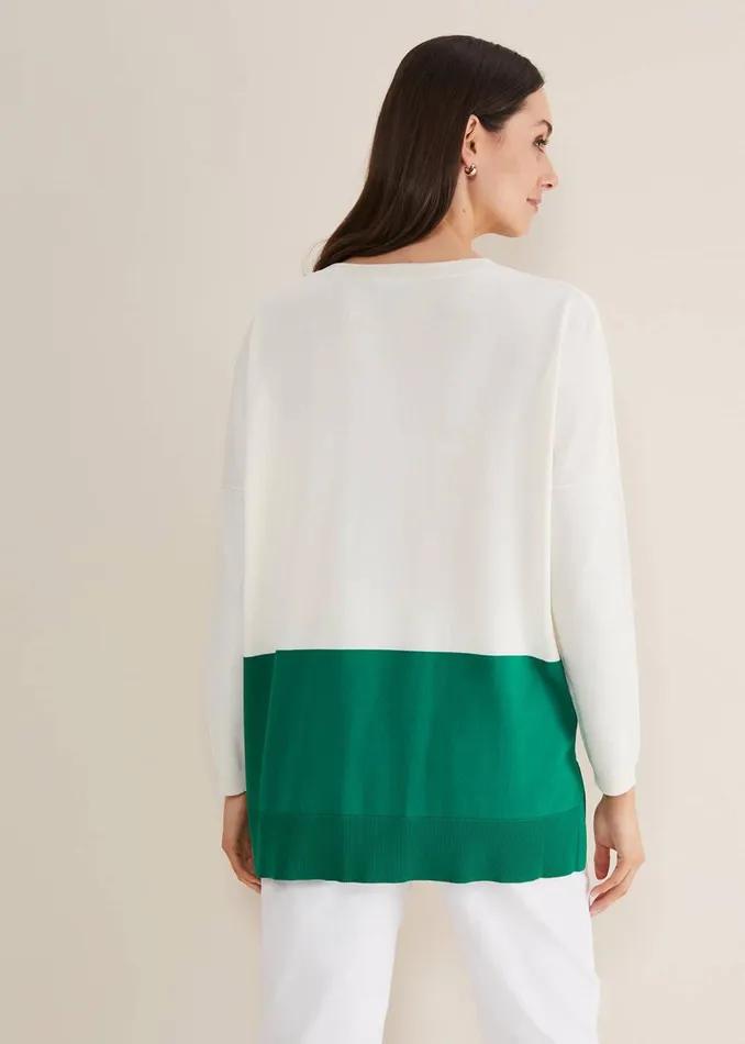 Women Phase Eight Knitwear Cleo Colour Block Knit Greenneutral