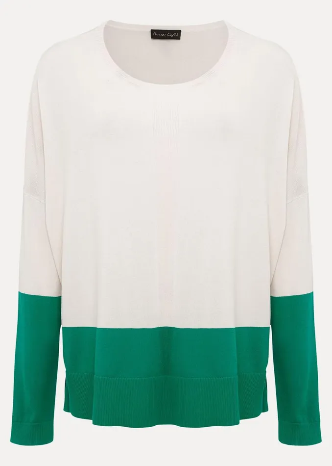 Women Phase Eight Knitwear Cleo Colour Block Knit Greenneutral