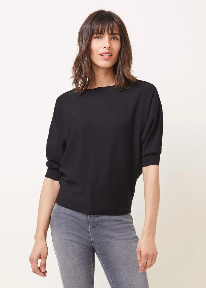 Women Phase Eight Knitwear Cristine Batwing Fine Knit Jumper Black