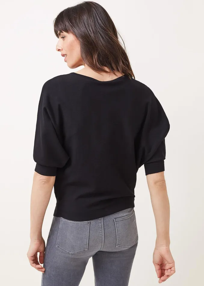 Women Phase Eight Knitwear Cristine Batwing Fine Knit Jumper Black