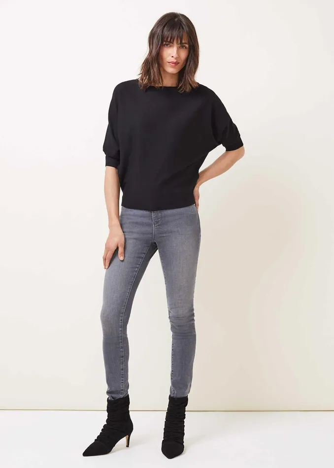 Women Phase Eight Knitwear Cristine Batwing Fine Knit Jumper Black