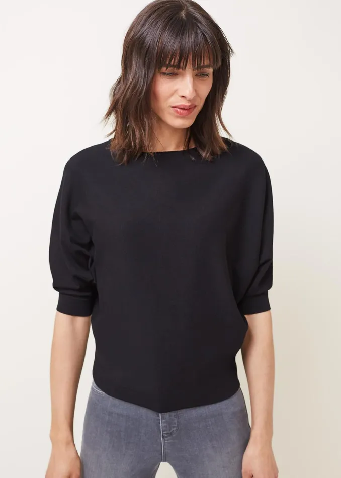 Women Phase Eight Knitwear Cristine Batwing Fine Knit Jumper Black