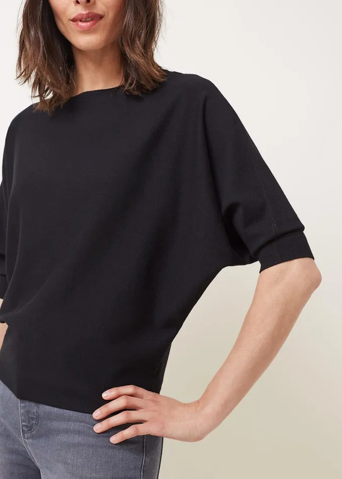 Women Phase Eight Knitwear Cristine Batwing Fine Knit Jumper Black