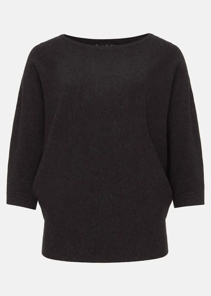 Women Phase Eight Knitwear Cristine Batwing Fine Knit Jumper Charcoal