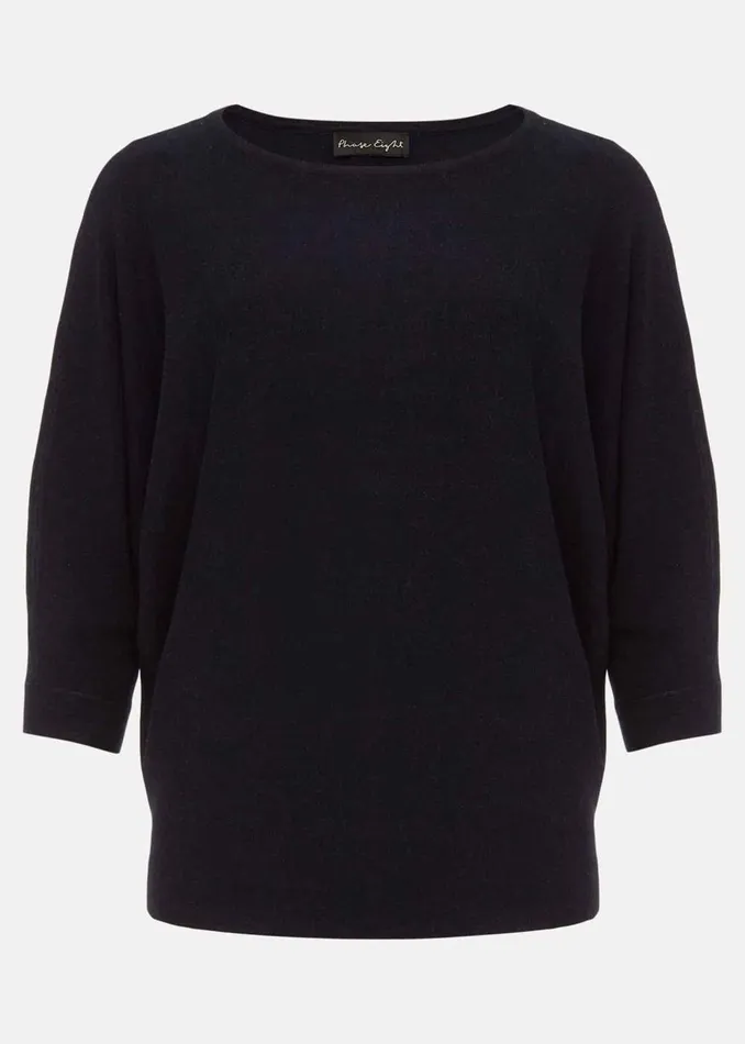 Women Phase Eight Knitwear Cristine Batwing Fine Knit Jumper Navy