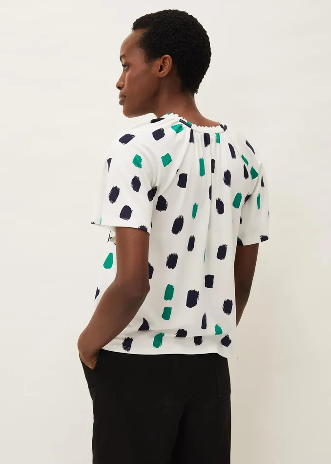 Women Phase Eight Knitwear Dia Spot Print Top Ivory Multi