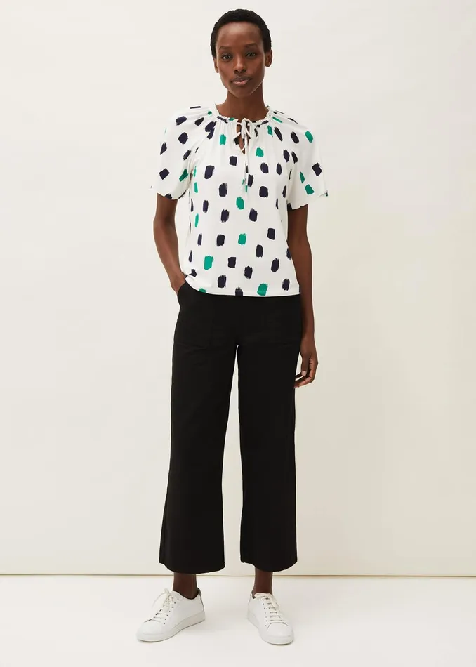 Women Phase Eight Knitwear Dia Spot Print Top Ivory Multi