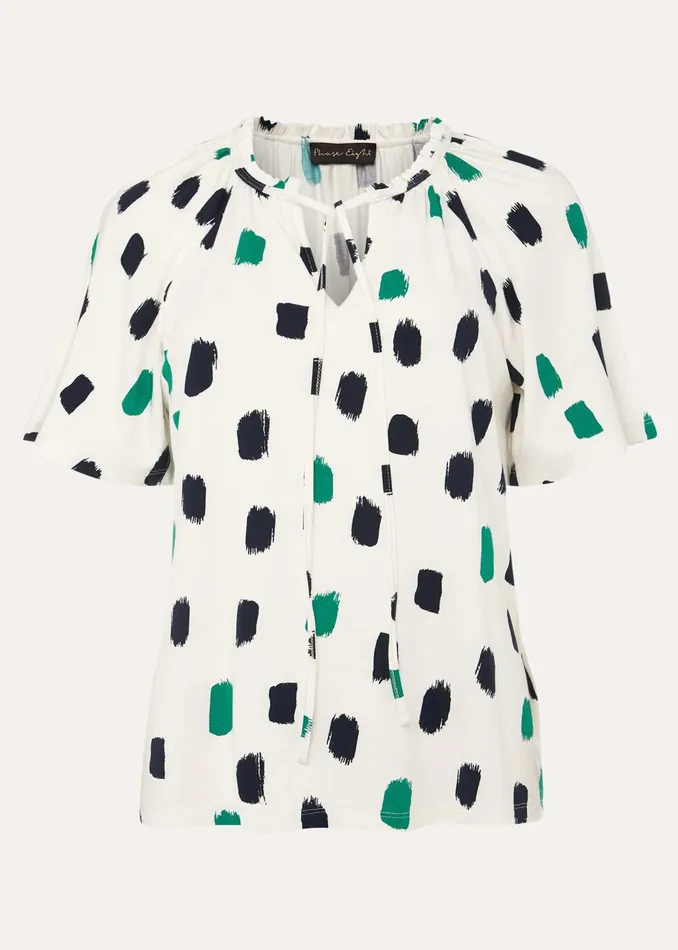 Women Phase Eight Knitwear Dia Spot Print Top Ivory Multi
