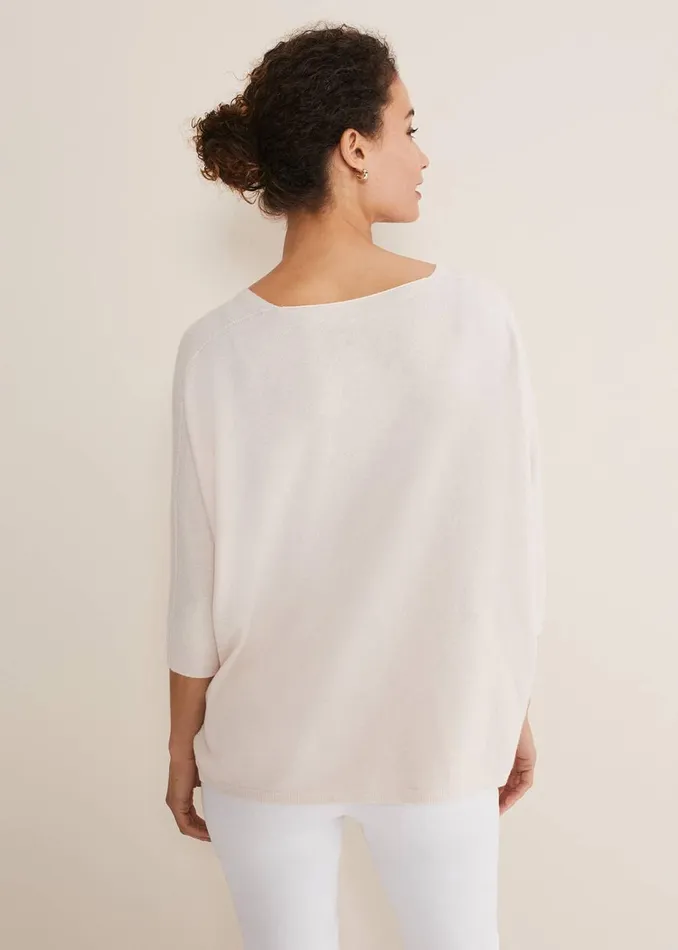 Women Phase Eight Knitwear Eden V Neck Jumper Pale Pink