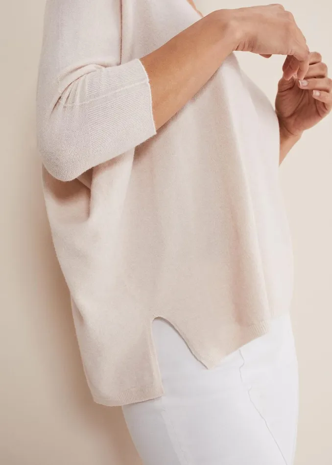 Women Phase Eight Knitwear Eden V Neck Jumper Pale Pink