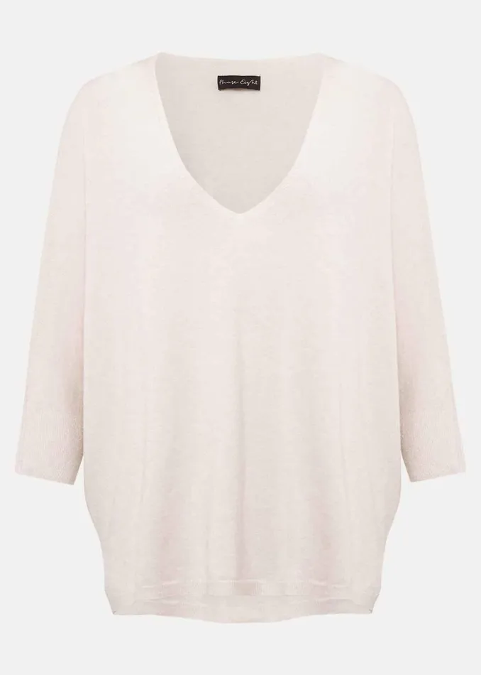 Women Phase Eight Knitwear Eden V Neck Jumper Pale Pink