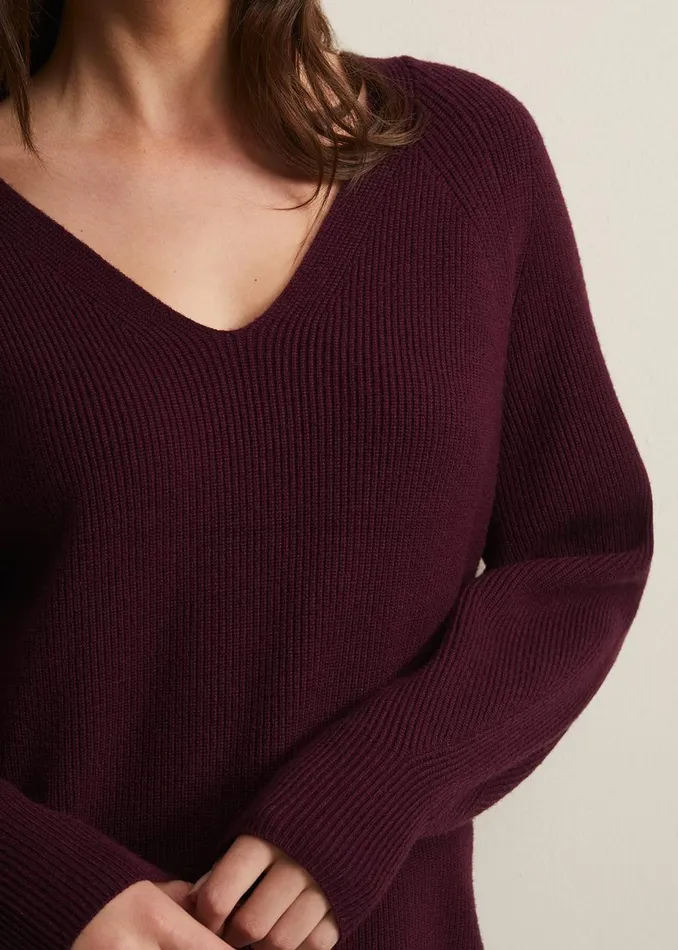 Women Phase Eight Knitwear Eliana Chunky Knitted Mini Dress Wine