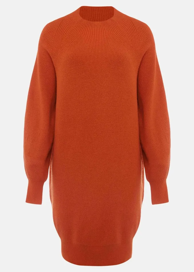 Women Phase Eight Knitwear Eliana Knitted Jumper Dress Orange