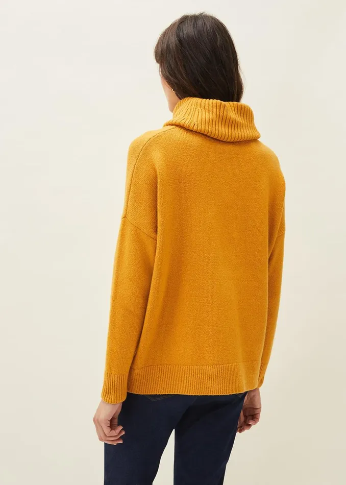Women Phase Eight Knitwear Eva Roll Neck Jumper Ochre