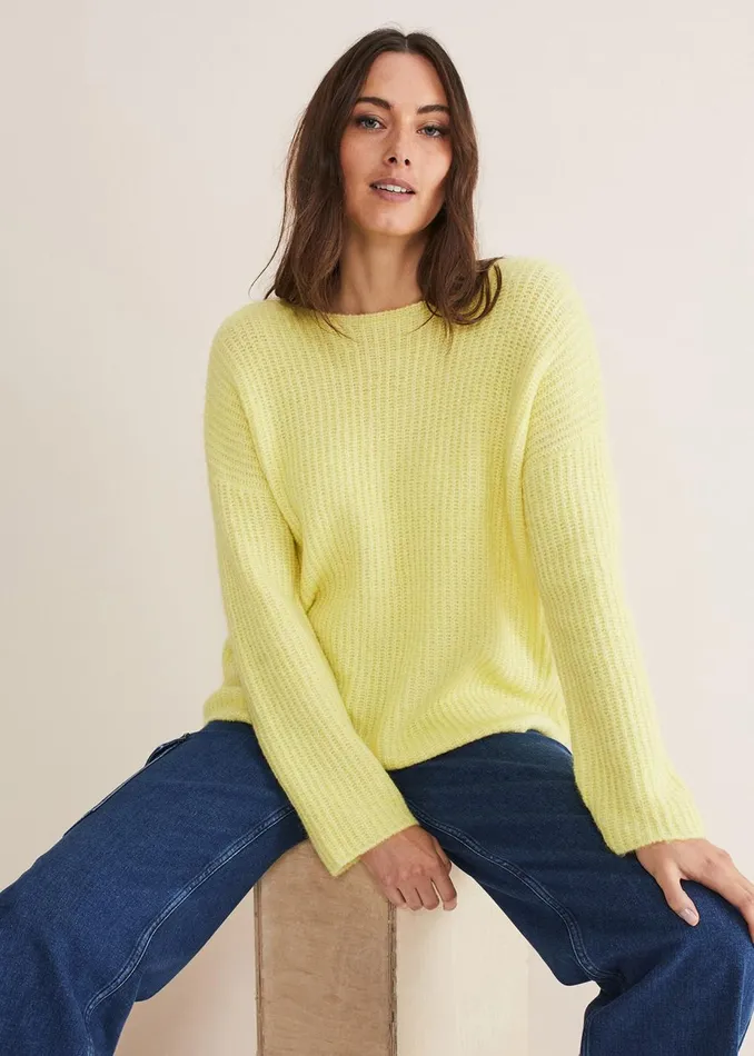 Women Phase Eight Knitwear Fay Mohair Open Knitted Jumper Sherbet